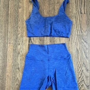 Paragon Fitwear Blue Sports Bra and Shorts Set